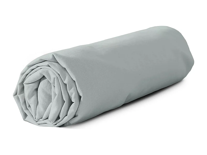 Drap housse 160x200 cm coton lavé LINO gris