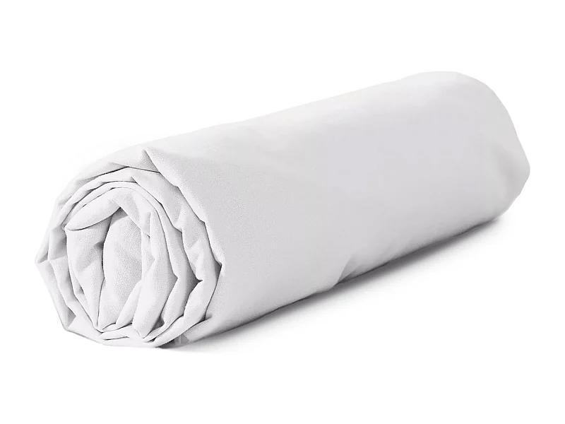 Drap housse 160x200 cm coton lavé LINO blanc