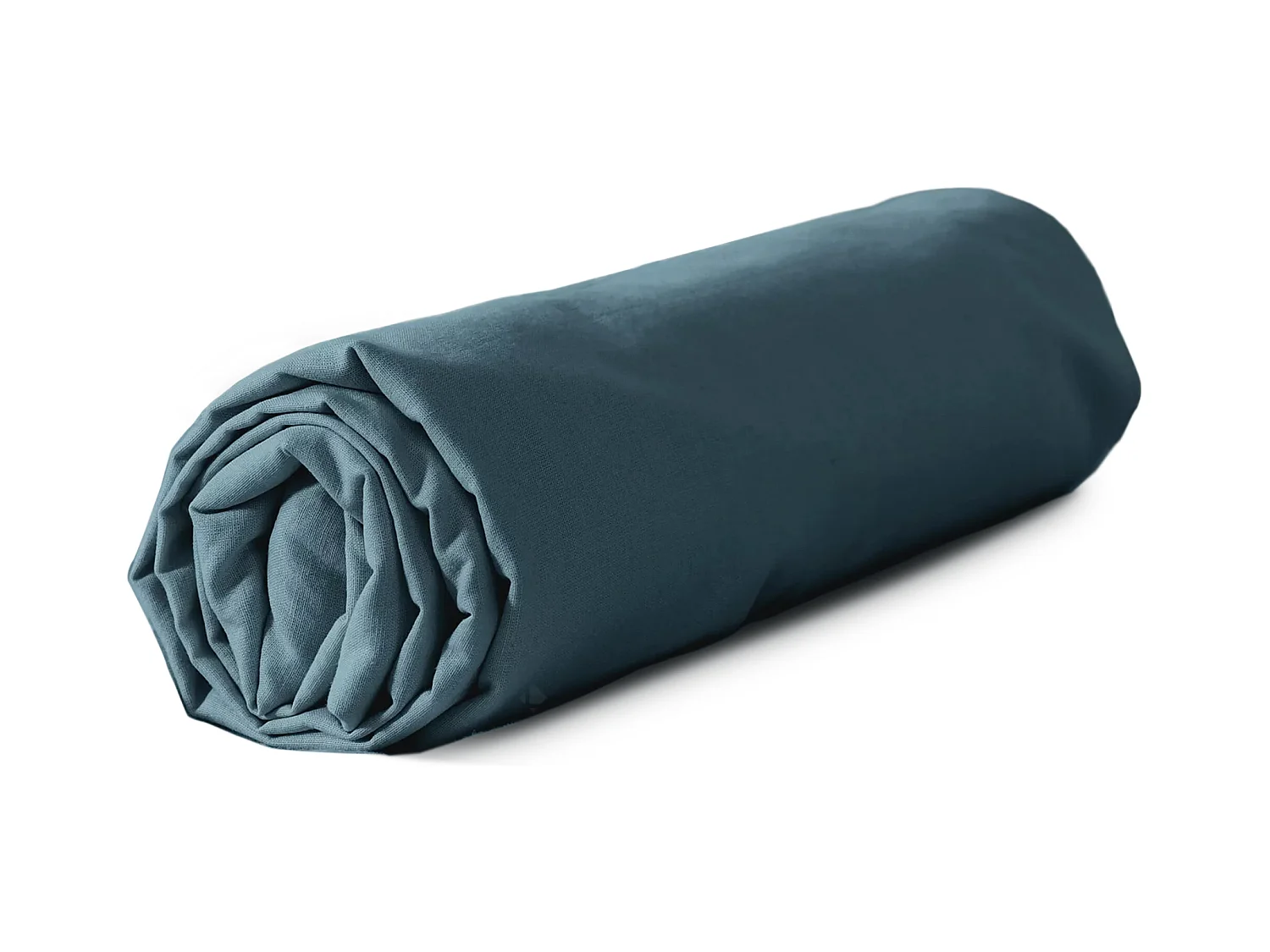 Drap housse 160x200 cm coton lavé LINO bleu marine