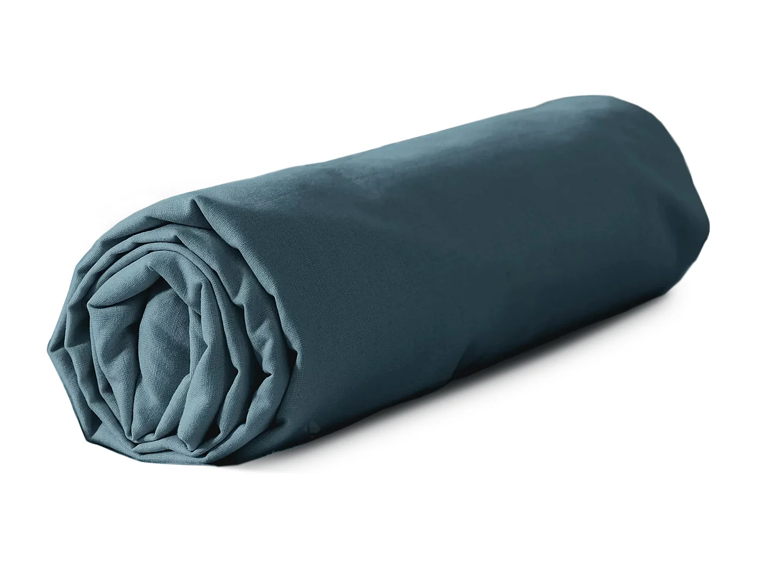 Drap housse 160x200 cm coton lavé LINO bleu marine