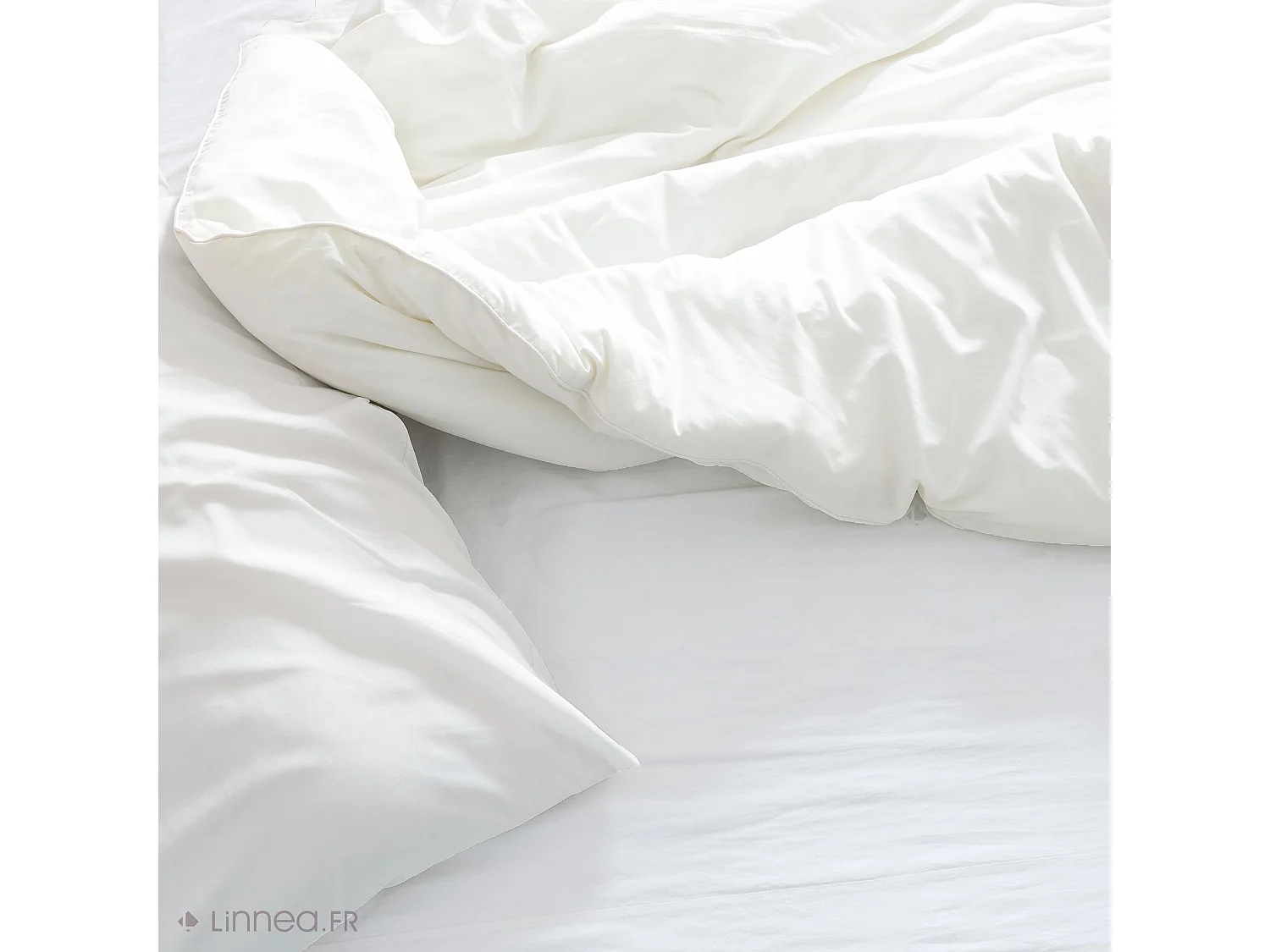 Drap housse 140x200 cm coton issu de l'agriculture biologique SILLA blanc