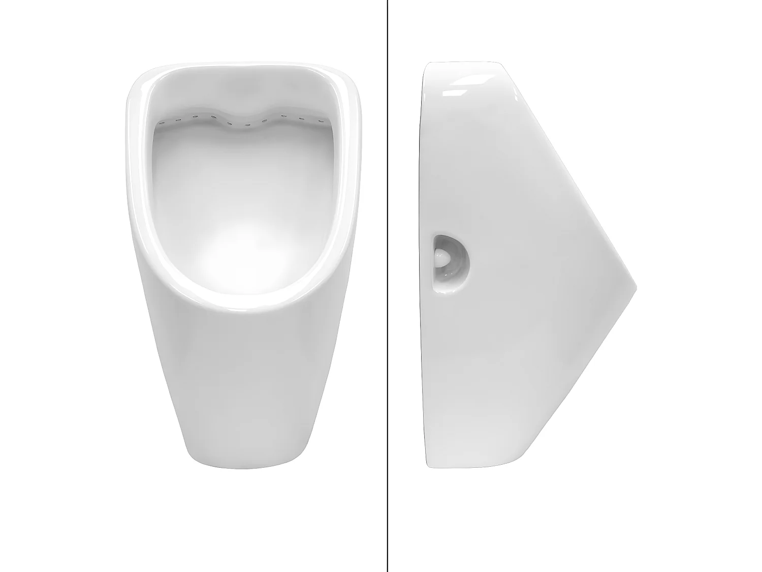 Urinoir wc mural en céramique sans valve de rinçage ECD Germany