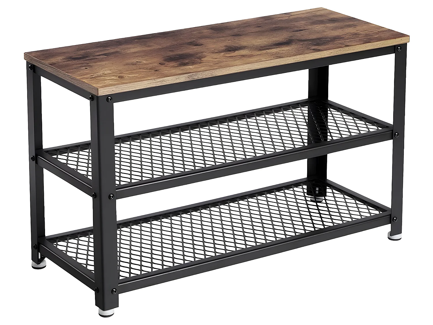 LEBER - Zapatero recibidor en Estilo industrial - 73x45x30 cm - Banco de entrada