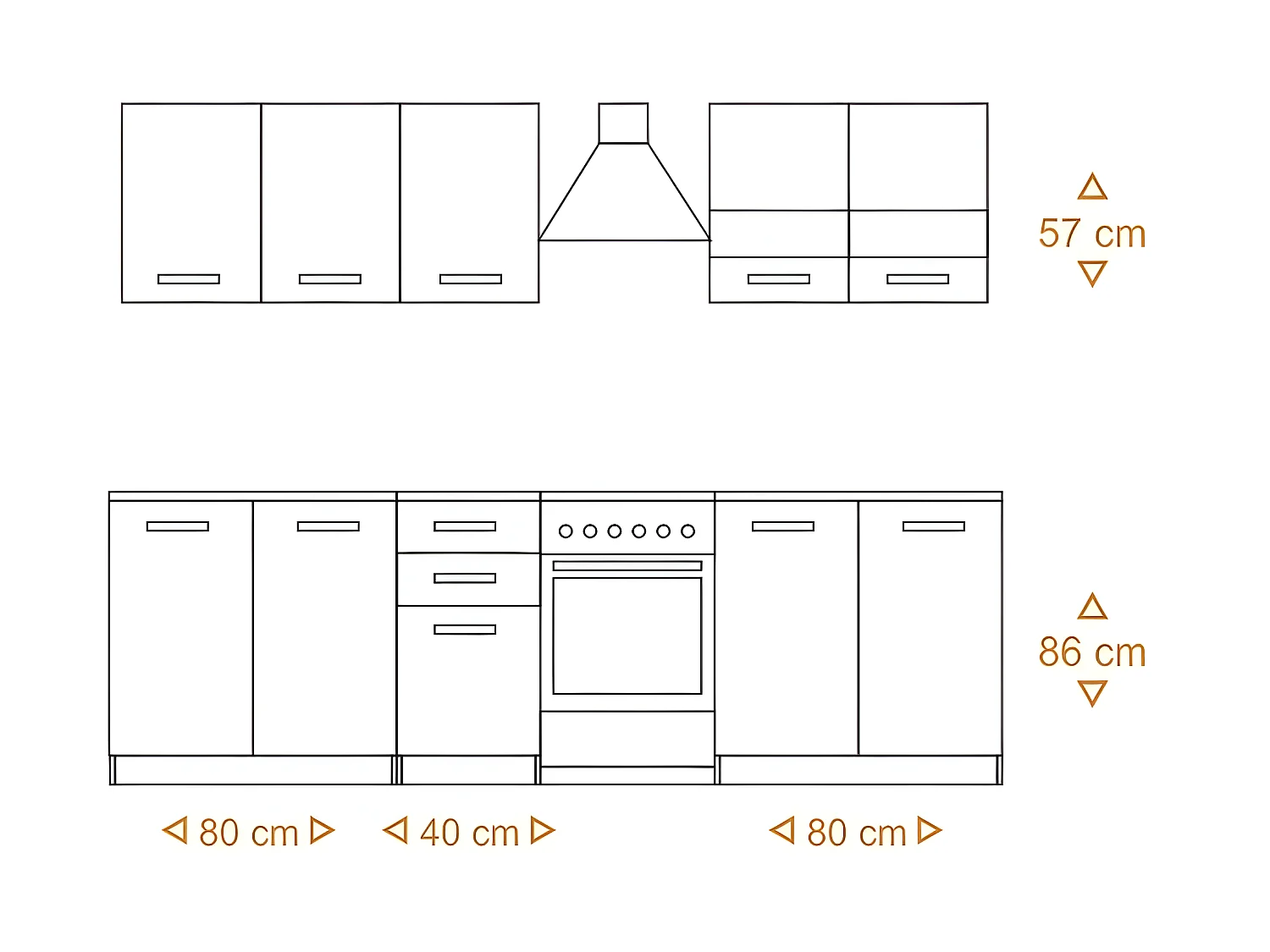 ANINE | Cuisine Complète Modulaire + Linéaire L 200 cm 6 pcs | Plan de travail INCLUS | Meubles armoires cuisine