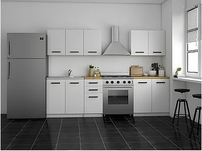 DIASPRO | Cucina componibile + lineare completa L 200 cm 6 pezzi | Piano di lavoro INCLUSO | mobili da cucina