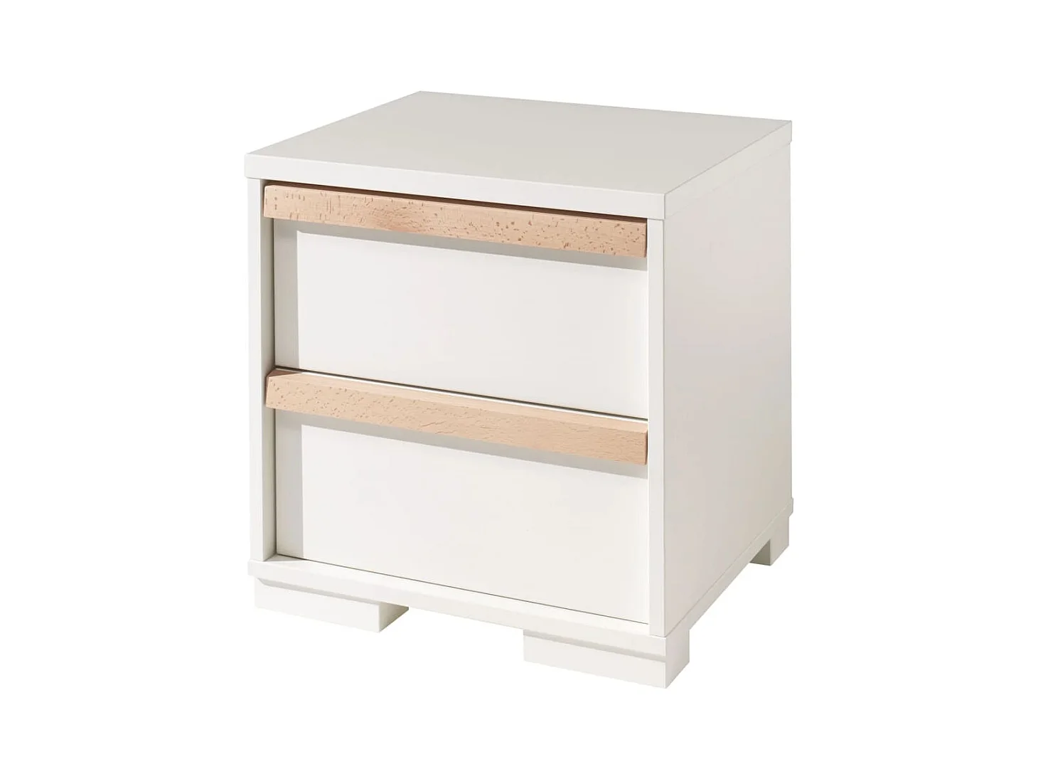 Table de Chevet 2 Tiroirs "London" 48cm Blanc