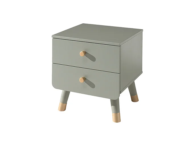 Table de Chevet Enfant 2 Tiroirs "Billy" 43cm Vert