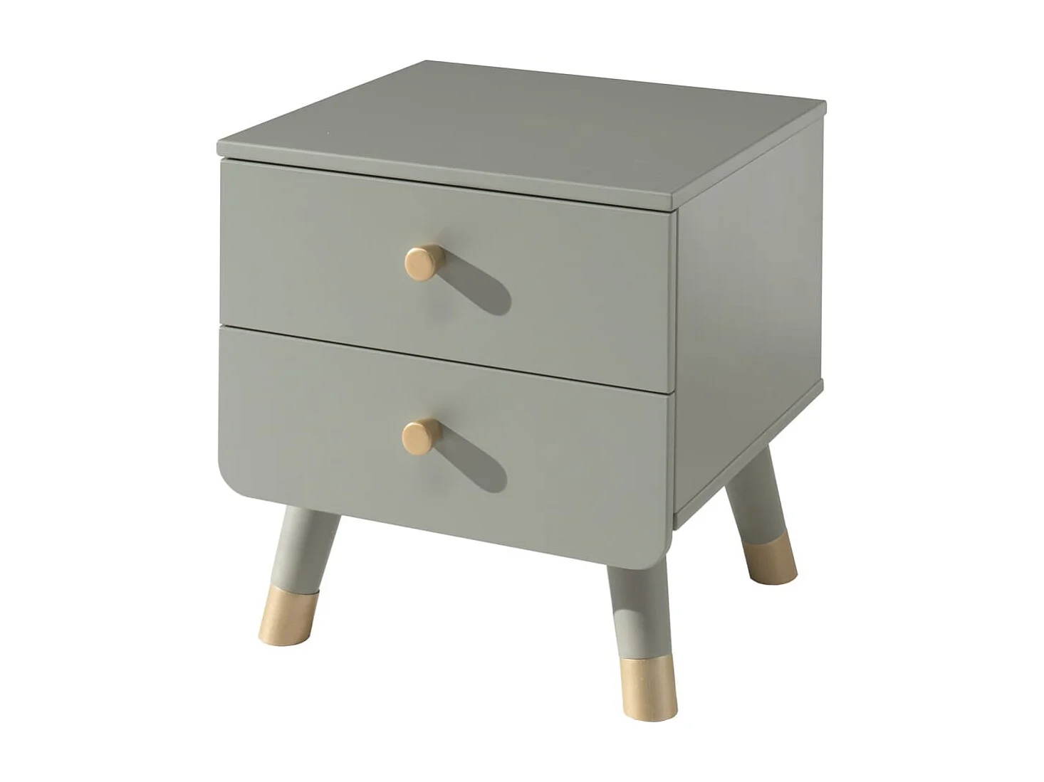 Table de Chevet Enfant 2 Tiroirs "Billy" 43cm Vert