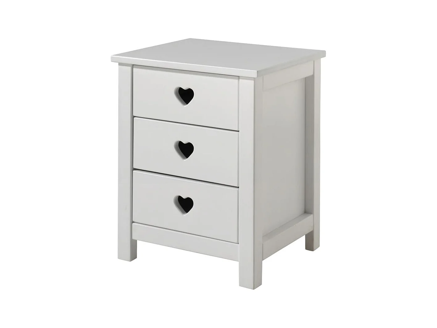 Coeur wit gelakt houten nachtkastje met 3 lades