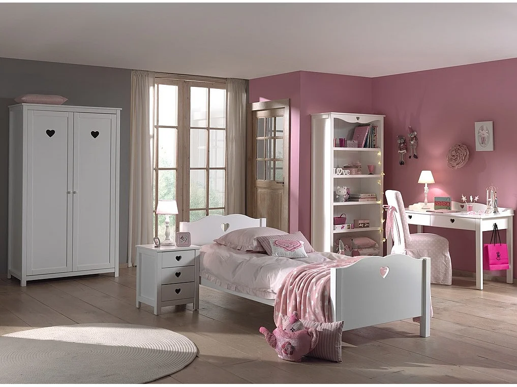 Table de Chevet Enfant "Amori" 50cm Blanc