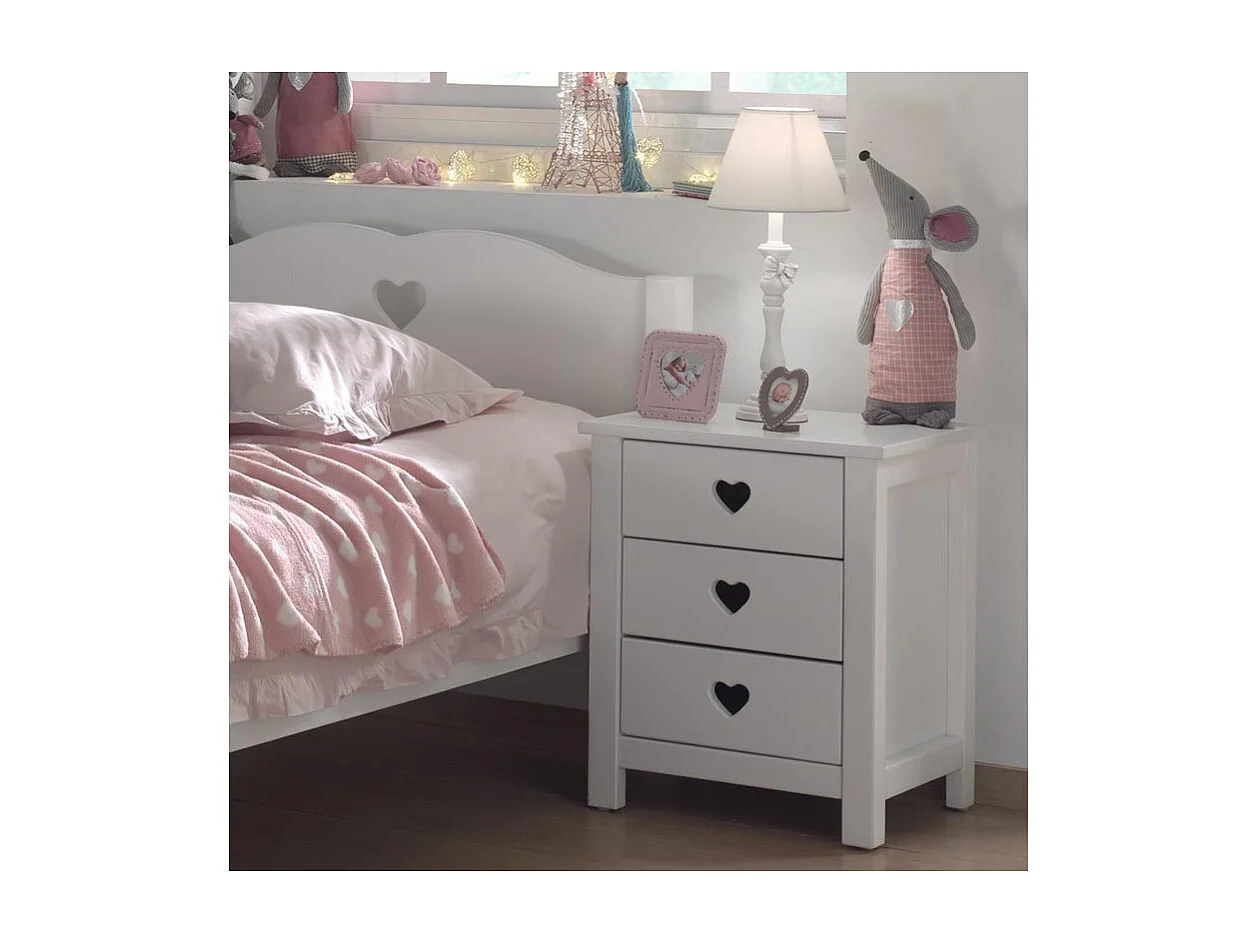 Table de Chevet Enfant "Amori" 50cm Blanc