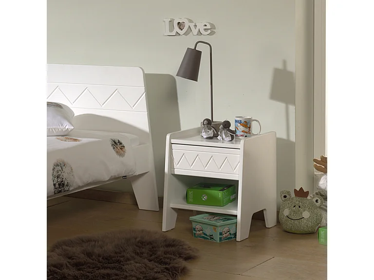 Table de Chevet Enfant "Wynnie" 45cm Blanc