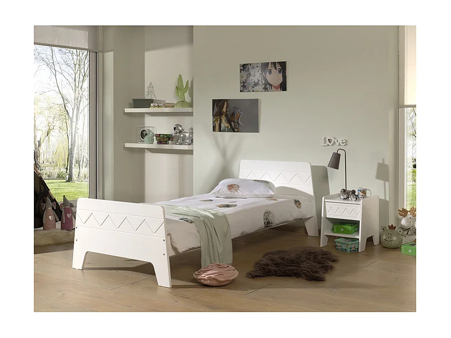 Table de Chevet Enfant "Wynnie" 45cm Blanc