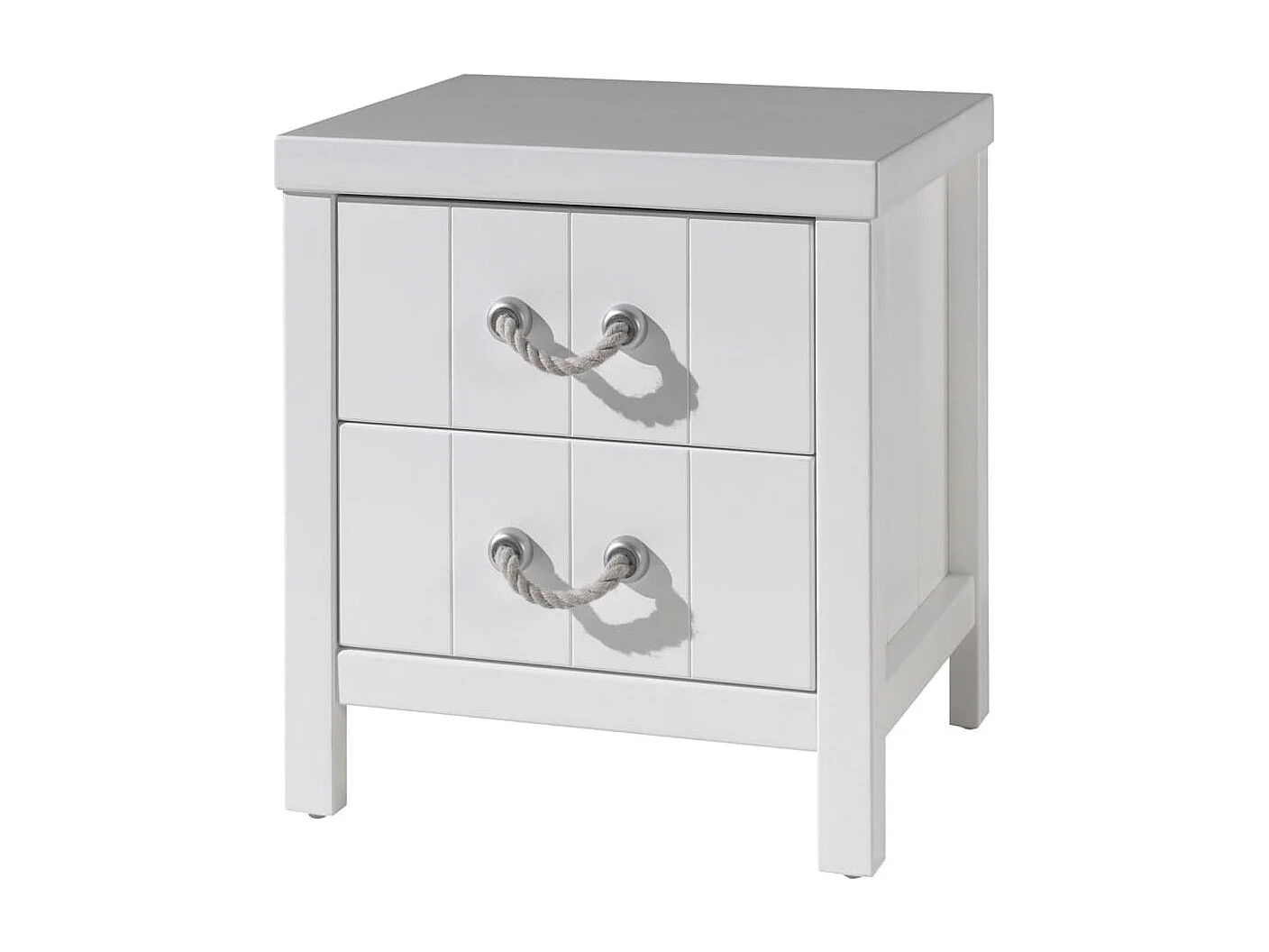 Mesita de noche Lewis 2 cajones madera blanco