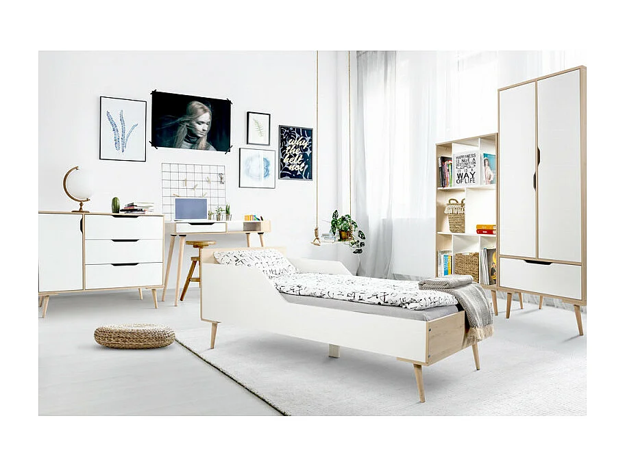 Regał SOFIE biały/buk