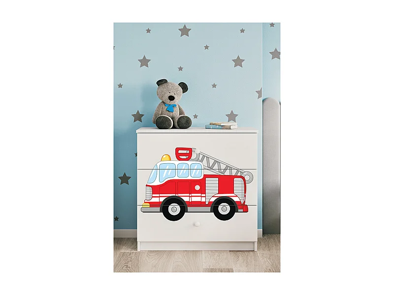 Kocot Kids Babydream Pompier Commode met 3 laden - Wit