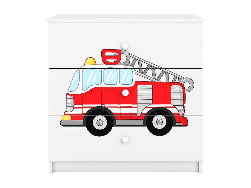 Kocot Kids Babydream Pompier Cassettone a 3 cassetti - Bianco
