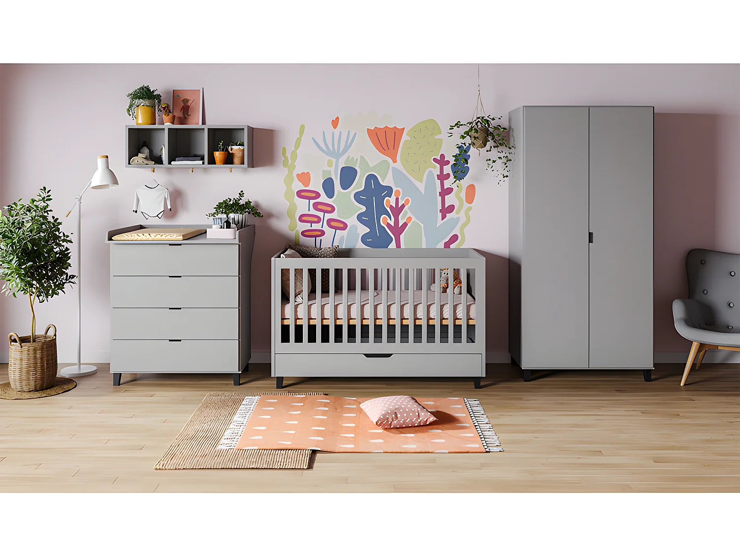 Plan à langer pour commode Simple Gris