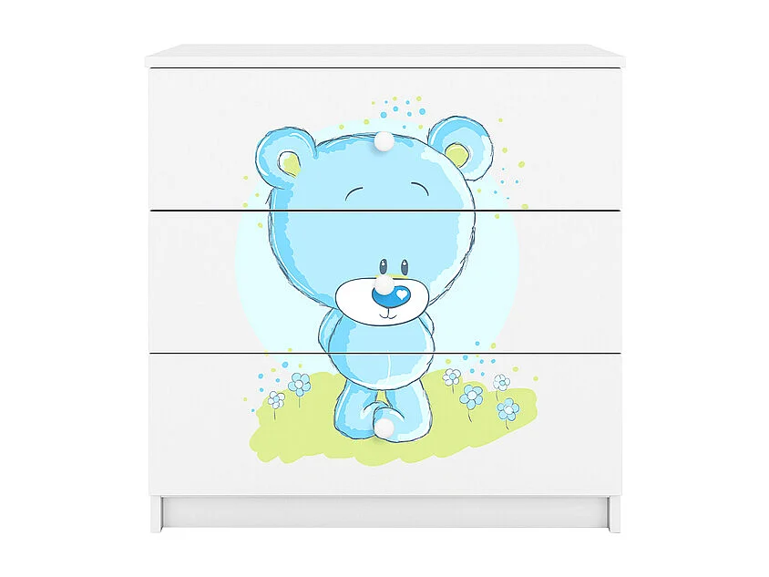 Cassettiera a 3 cassetti Kocot Kids Babydream Blue Bear - Bianco