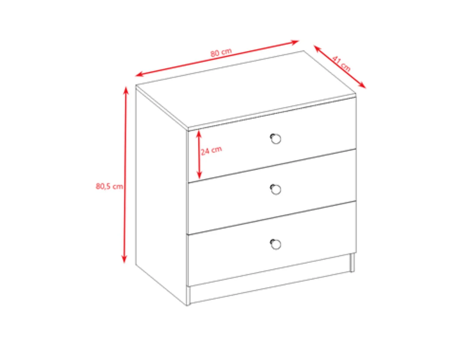 Kocot Kids Babydream Commode met 3 laden - Wit