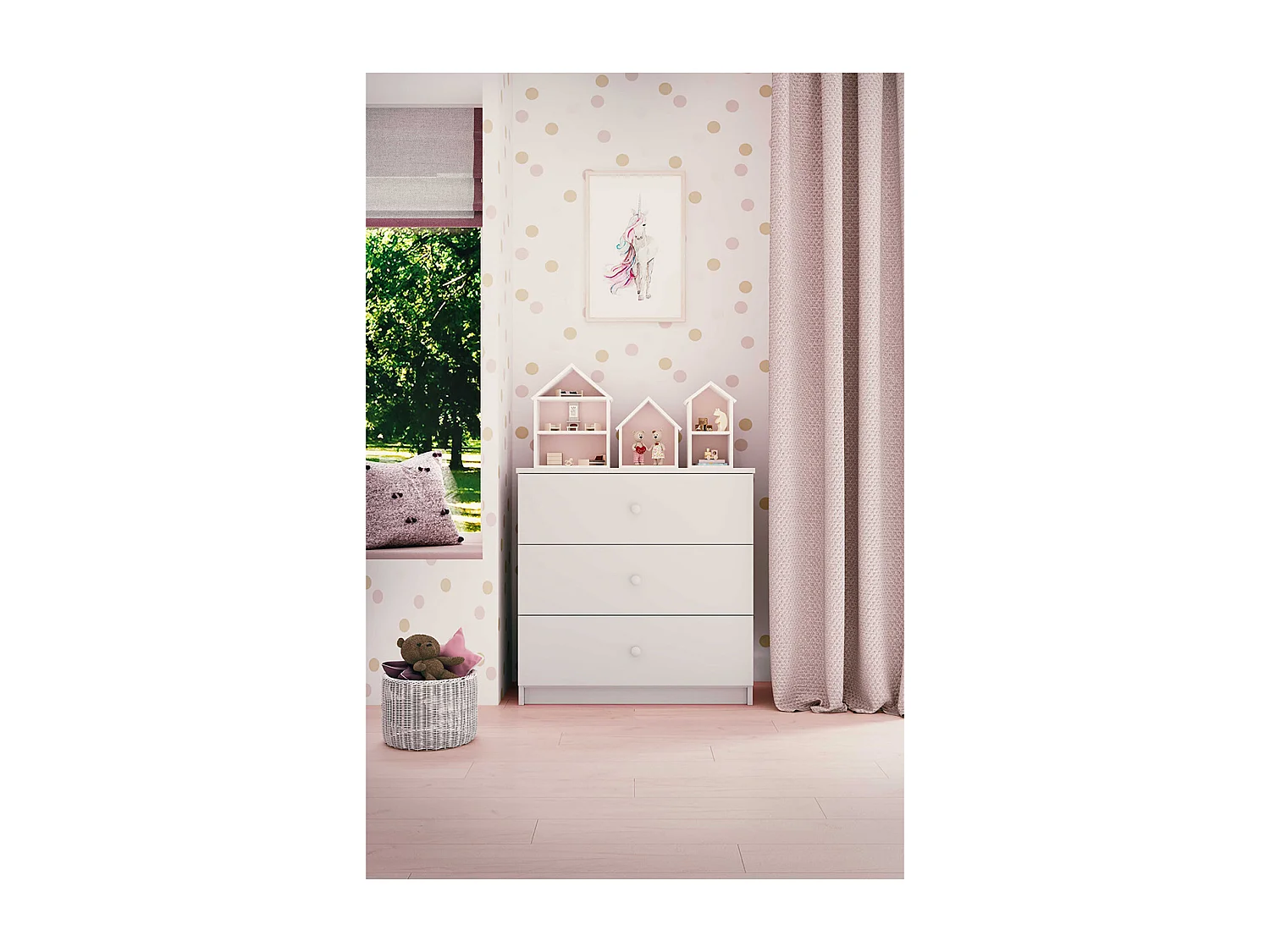 Commode 3 tiroirs Babydream - Blanc