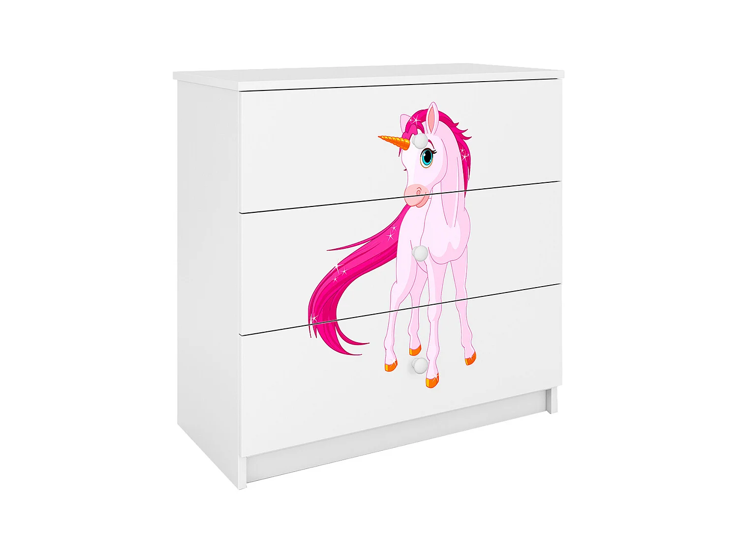 Kocot Kids Babydream Eenhoorn Commode met 3 Lades - Wit