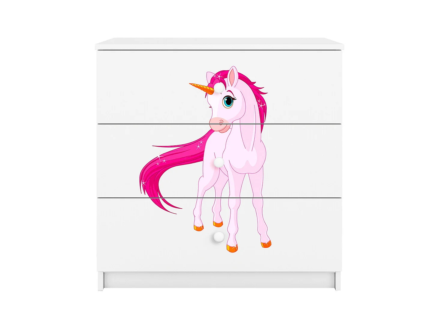 Kocot Kids Babydream Eenhoorn Commode met 3 Lades - Wit