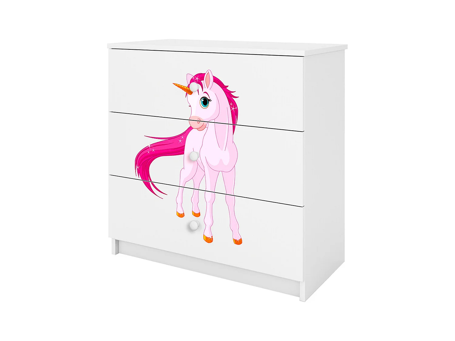 Kocot Kids Babydream Eenhoorn Commode met 3 Lades - Wit