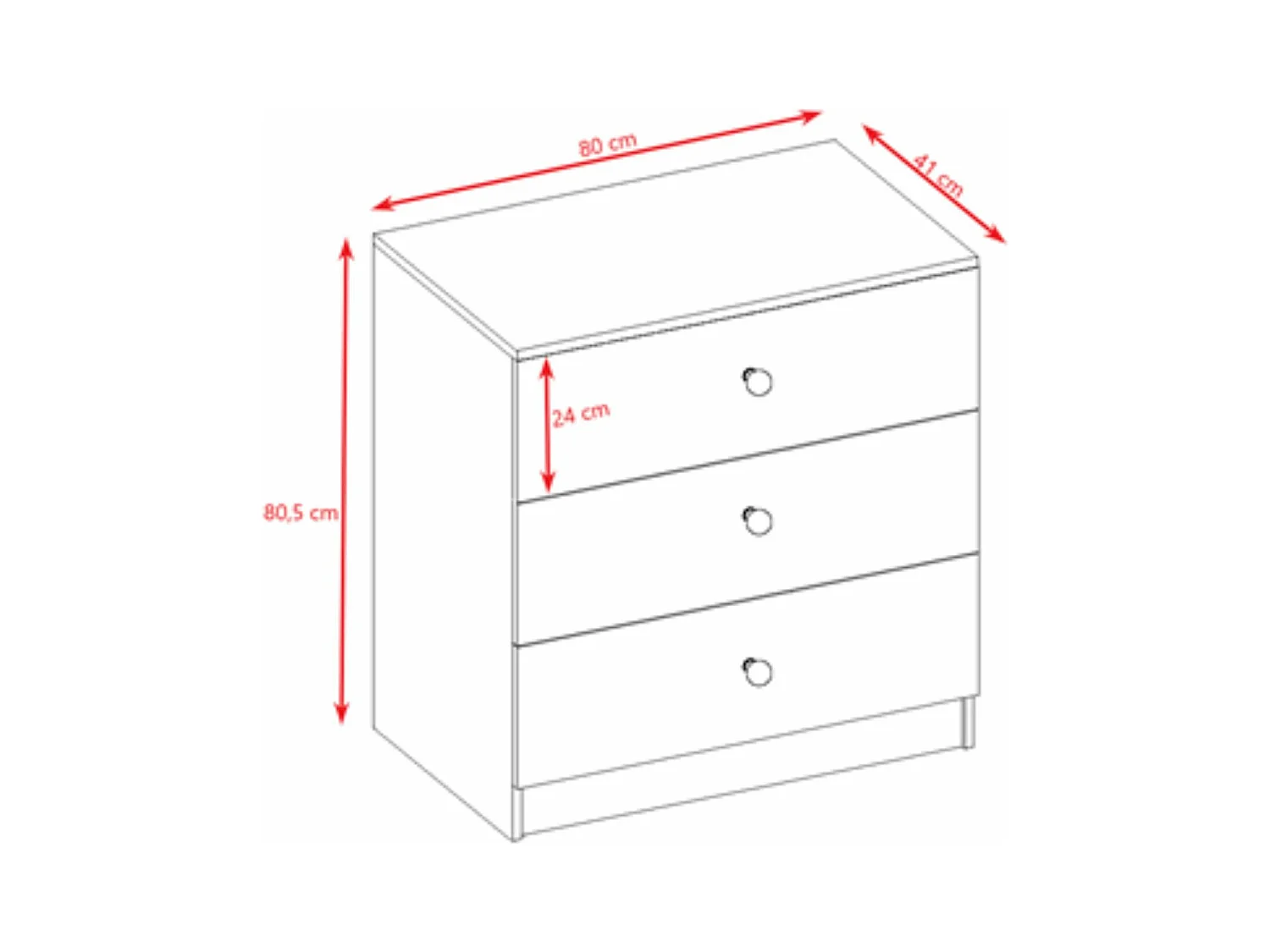 Kocot Kids Babydream Eenhoorn Commode met 3 Lades - Wit