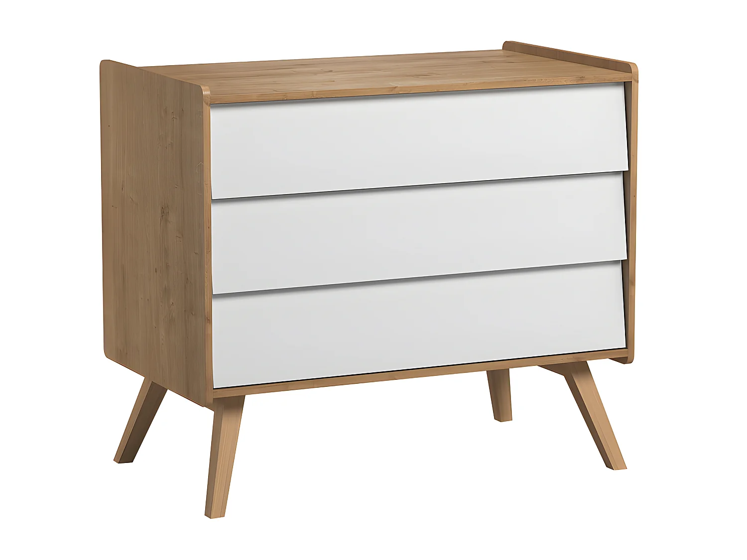 Commode 3 tiroirs Vintage Bois Blanc