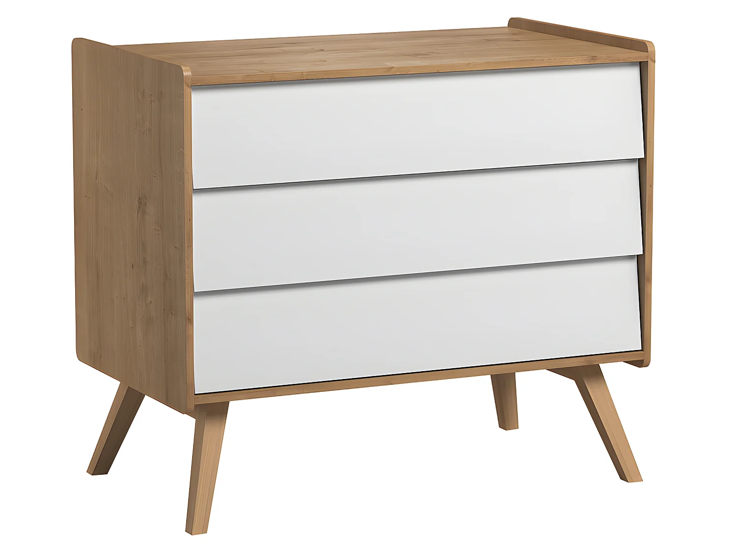 Commode 3 tiroirs Vintage Bois Blanc