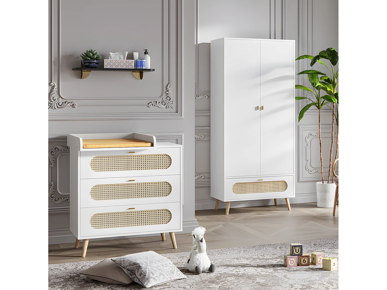 Plan à langer Canne Blanc