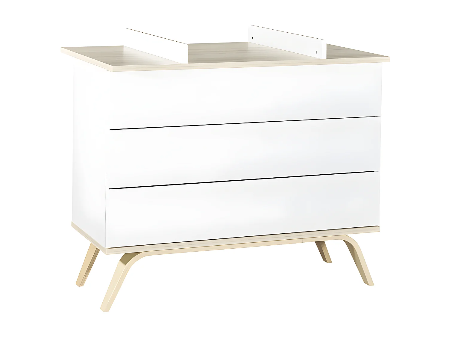 Plan à langer pour grande commode Serena Blanc et bois