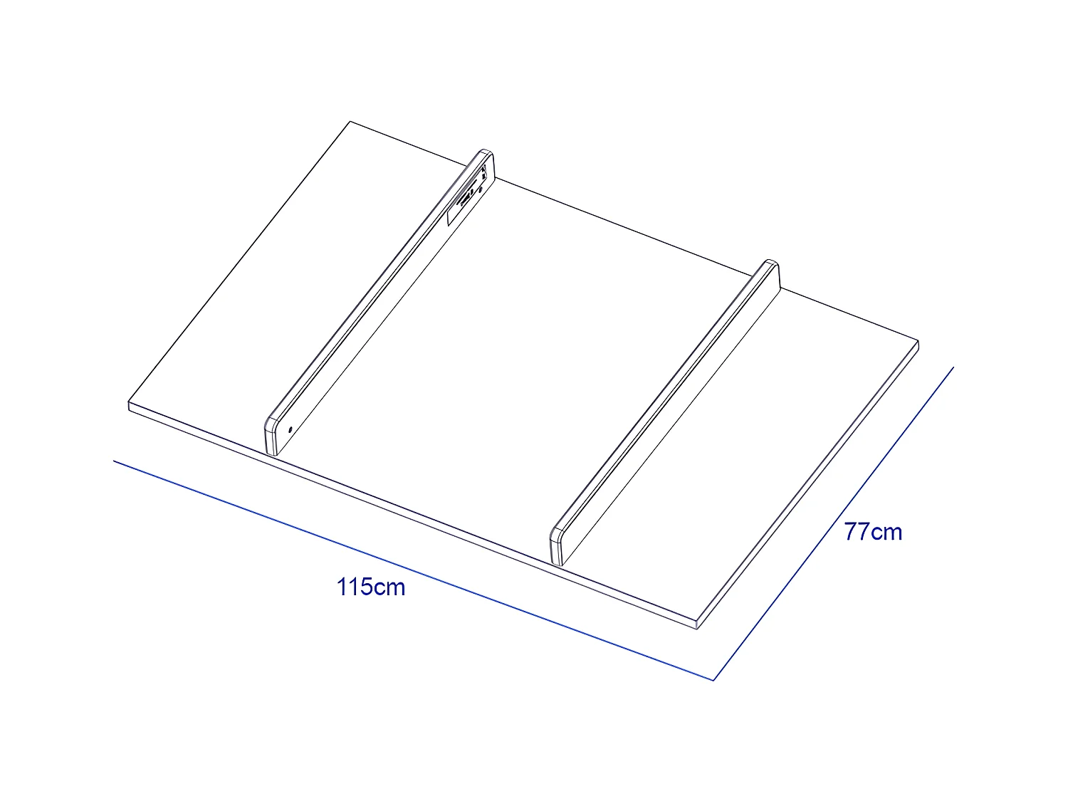 Plan à langer pour grande commode Serena Blanc et bois