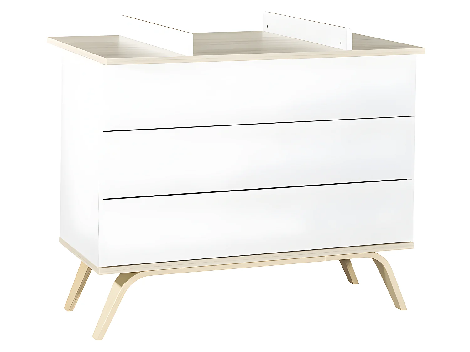 Plan à langer pour grande commode Serena Blanc et bois