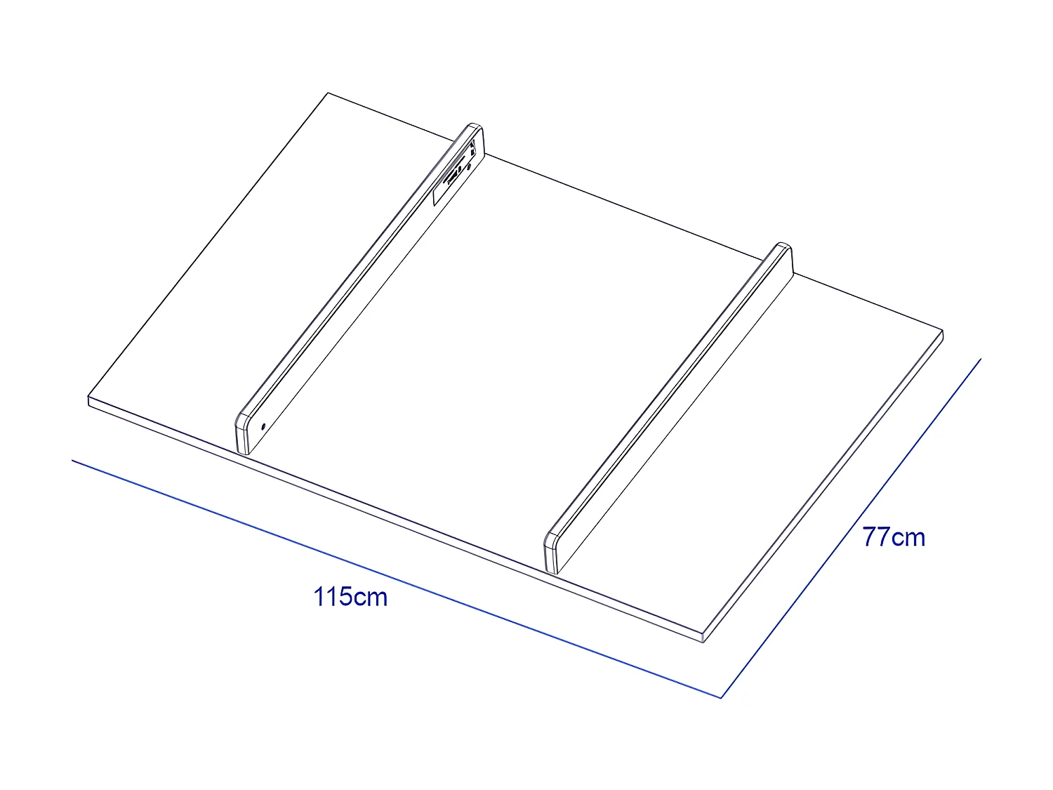 Plan à langer pour grande commode Serena Blanc et bois