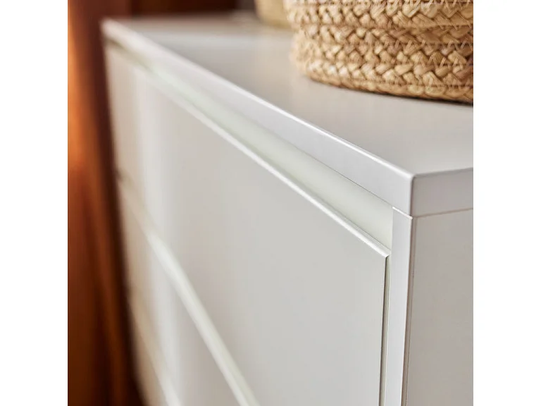 Commode 3 tiroirs Swing - Blanc et bois