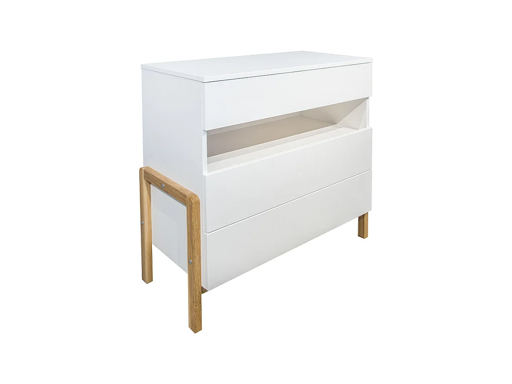 Kocot Kids Victor 3-ladekast 1 niche - Wit en Eik