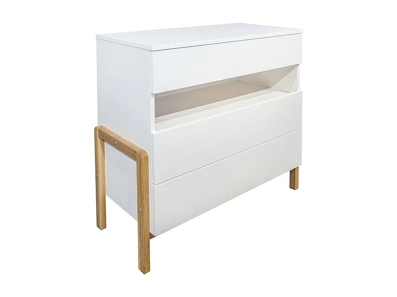 Kocot Kids Victor 3-ladekast 1 niche - Wit en Eik