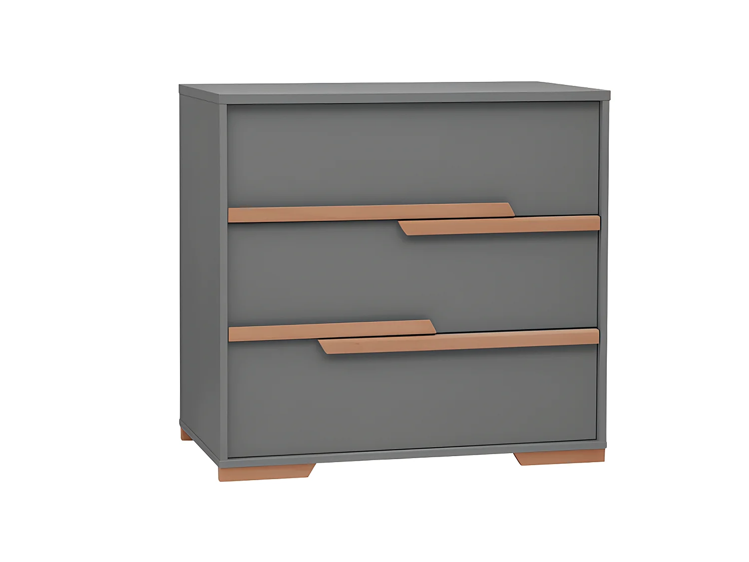 Commode 3 tiroirs Snap Gris et bois