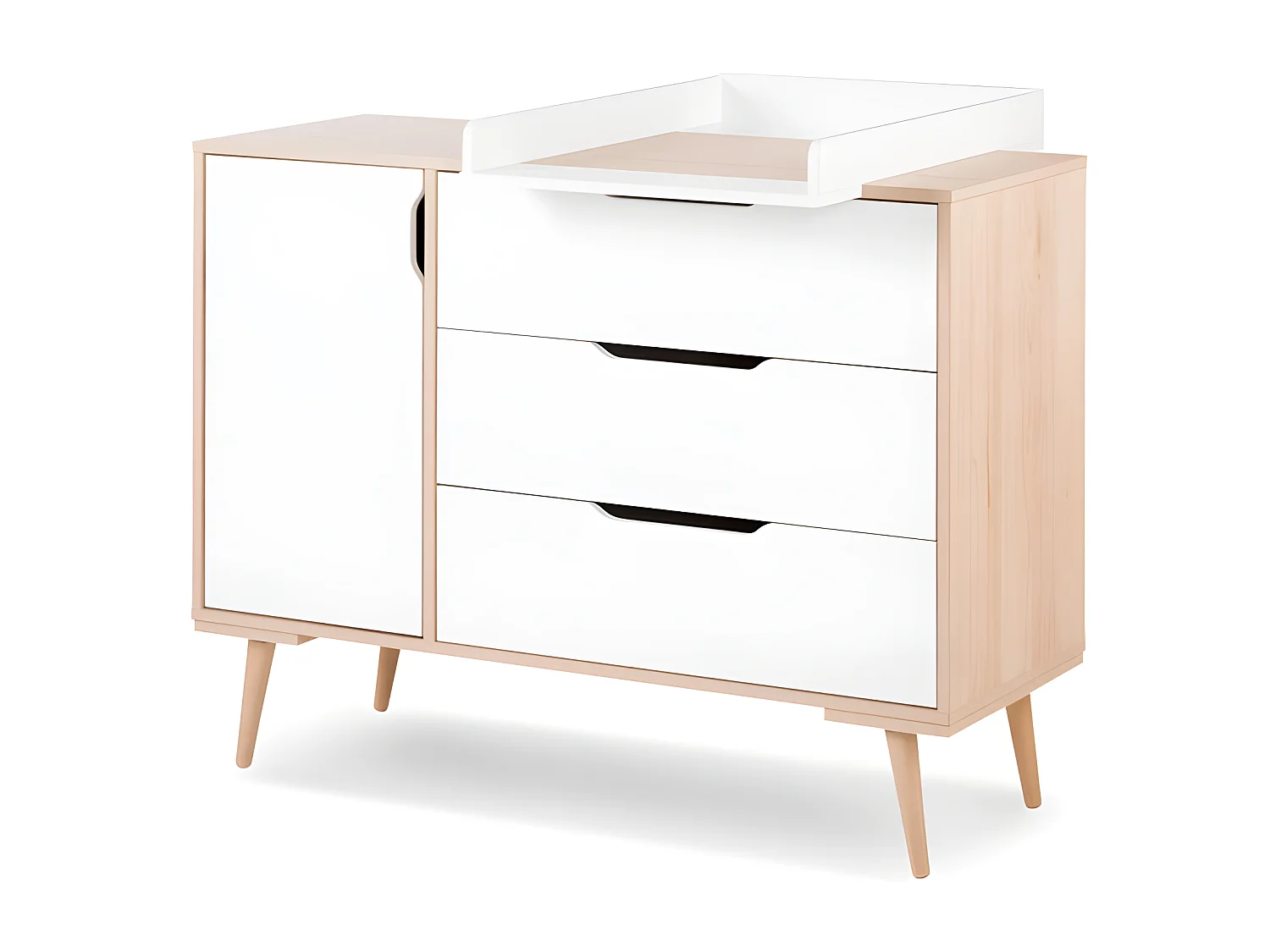 Plan à langer pour commode à langer LittleSky by Klups Sofie Hêtre et Blanc