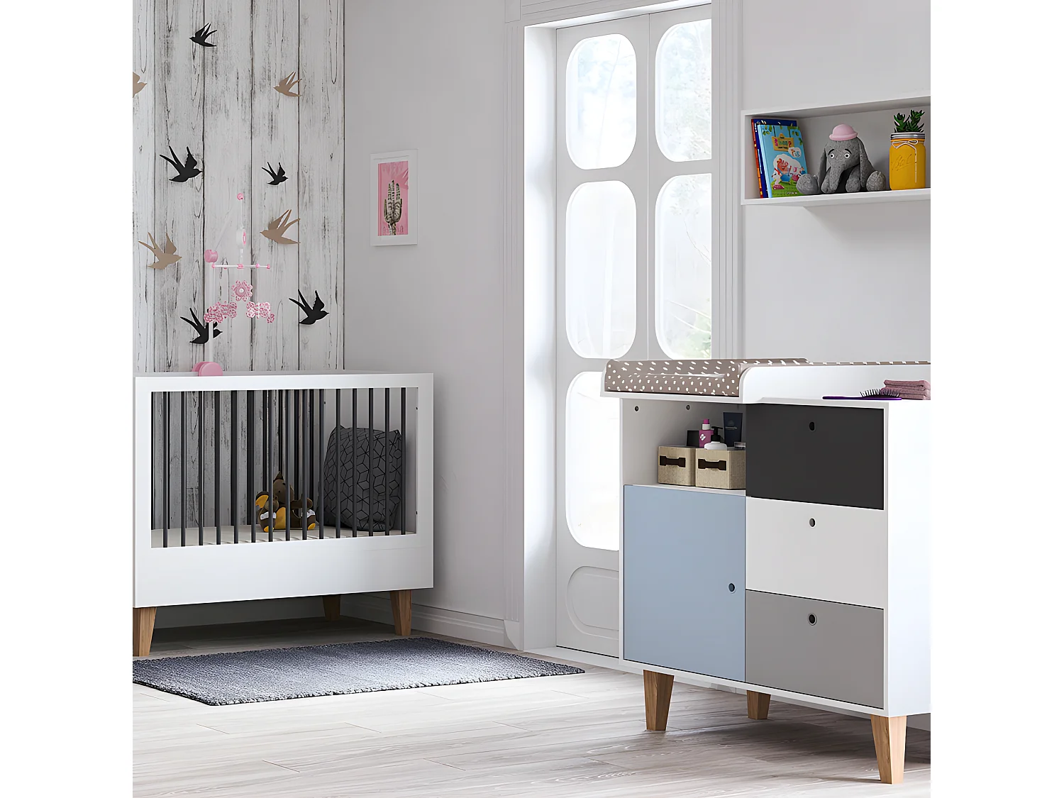 Commode à langer Concept Bleu