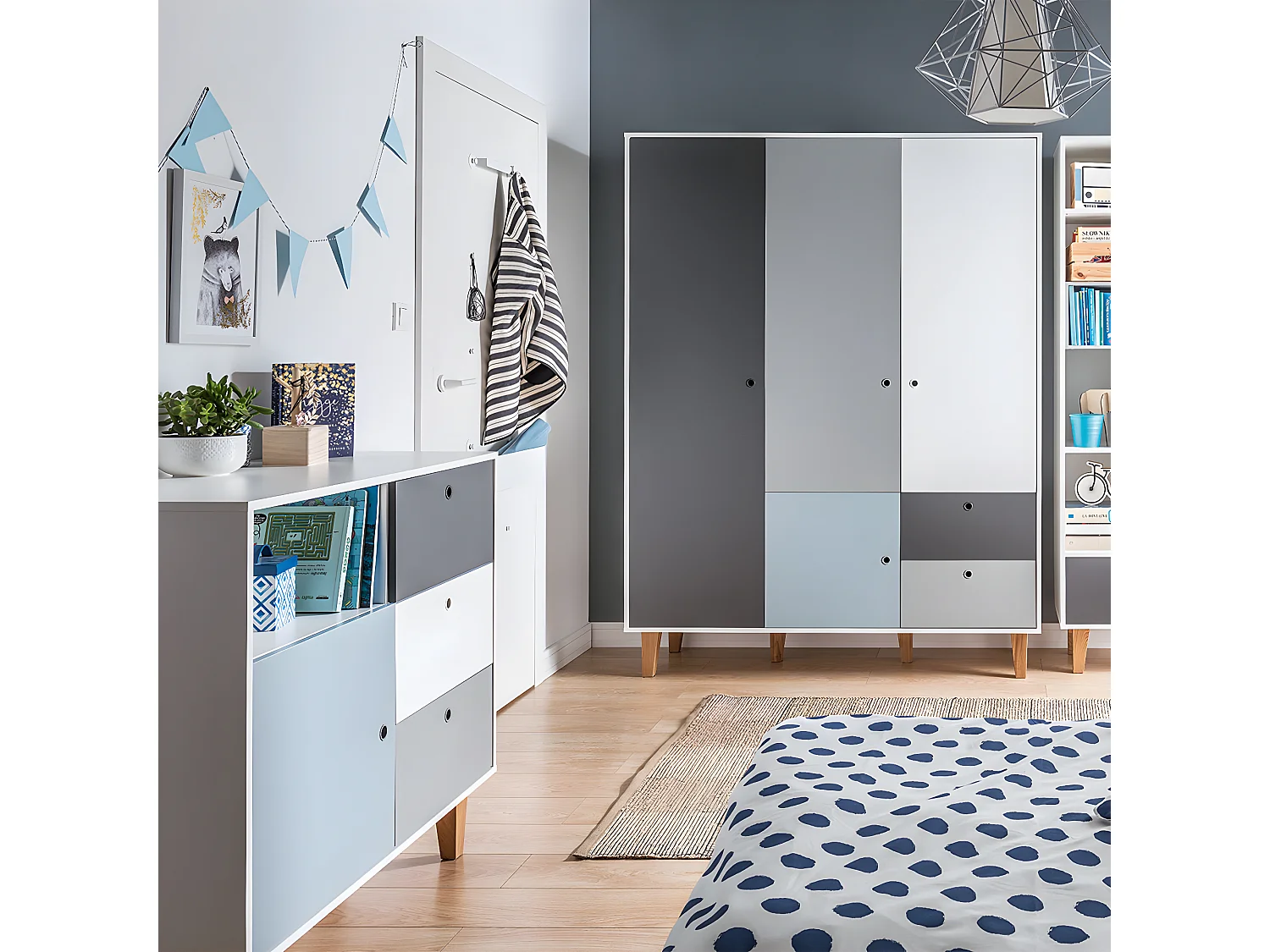 Commode à langer Concept Bleu