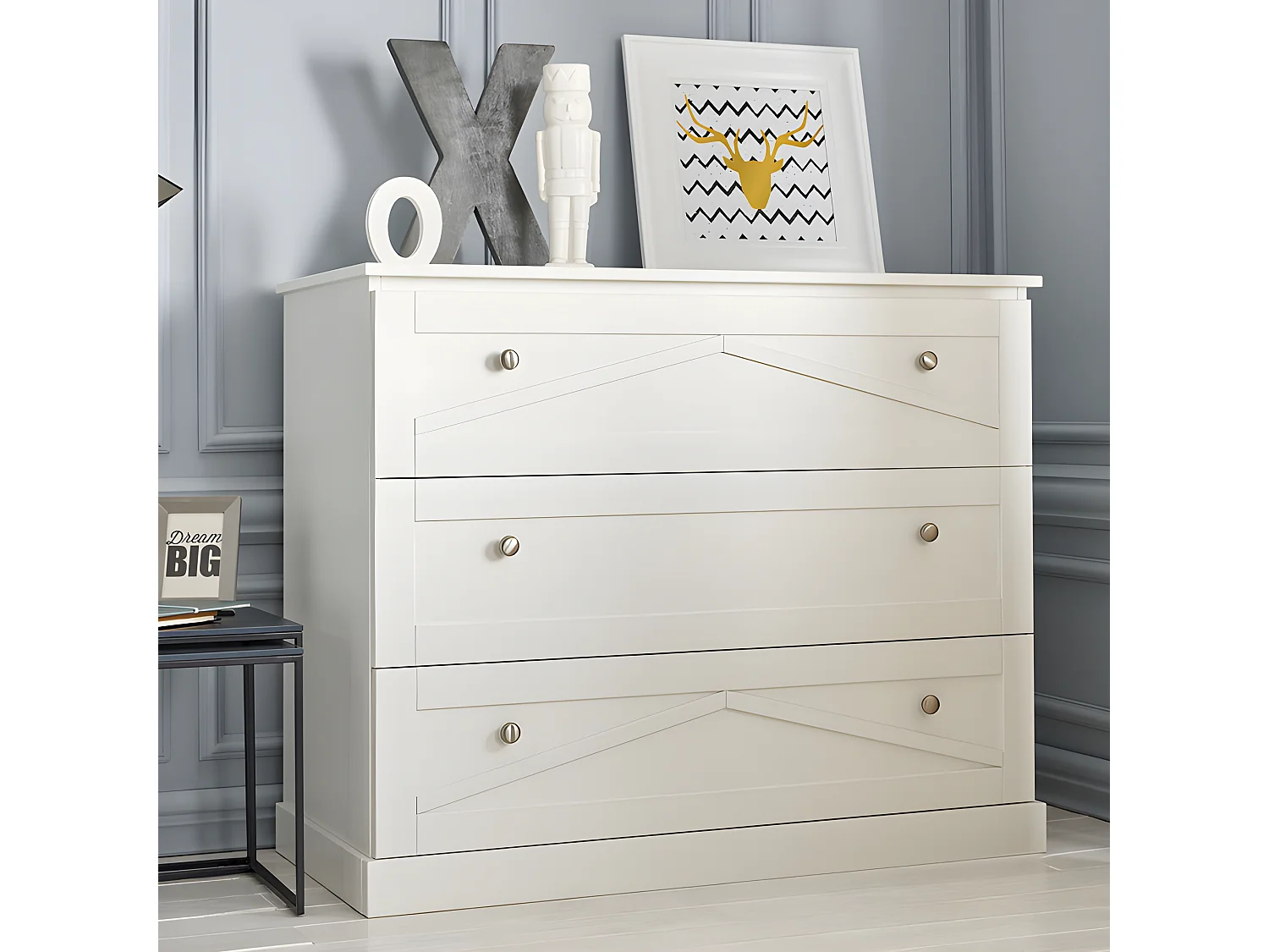 Commode 3 tiroirs Marie Blanc