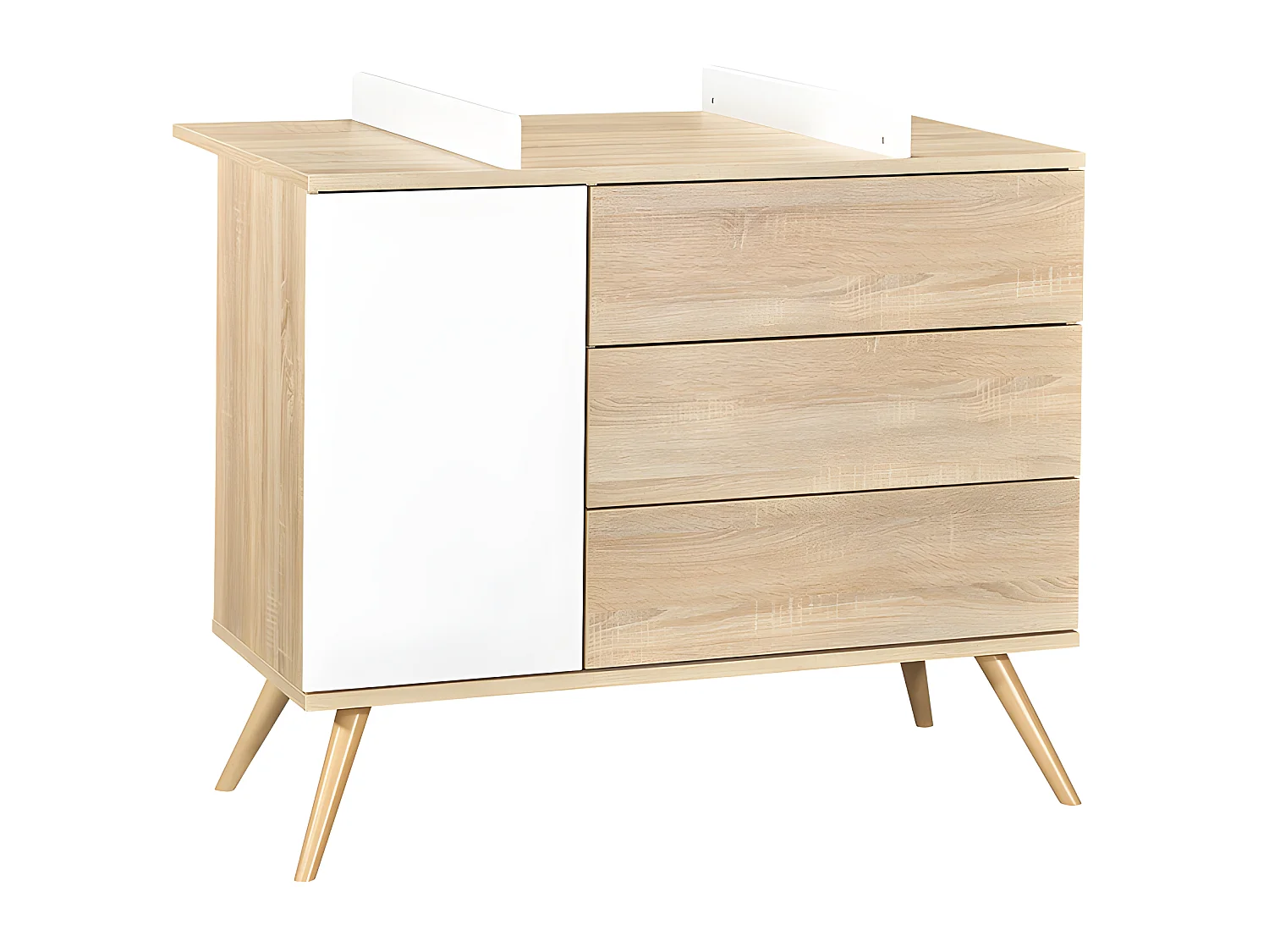 Plan à langer pour grande commode Seventies Bois et blanc