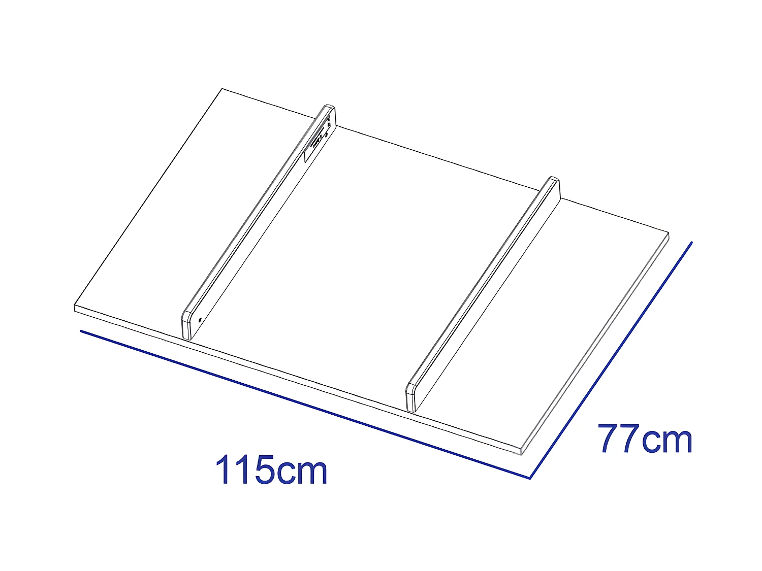 Plan à langer pour grande commode Seventies Bois et blanc
