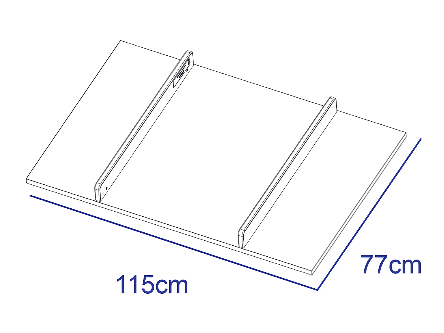 Plan à langer pour grande commode Seventies Bois et blanc