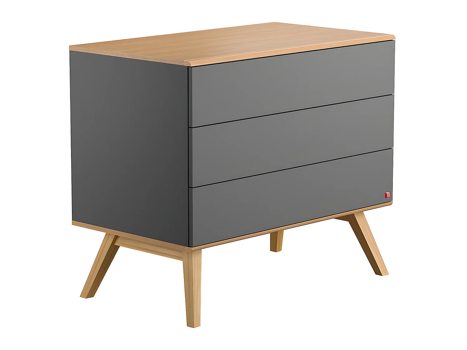 Commode 3 tiroirs Nature Gris