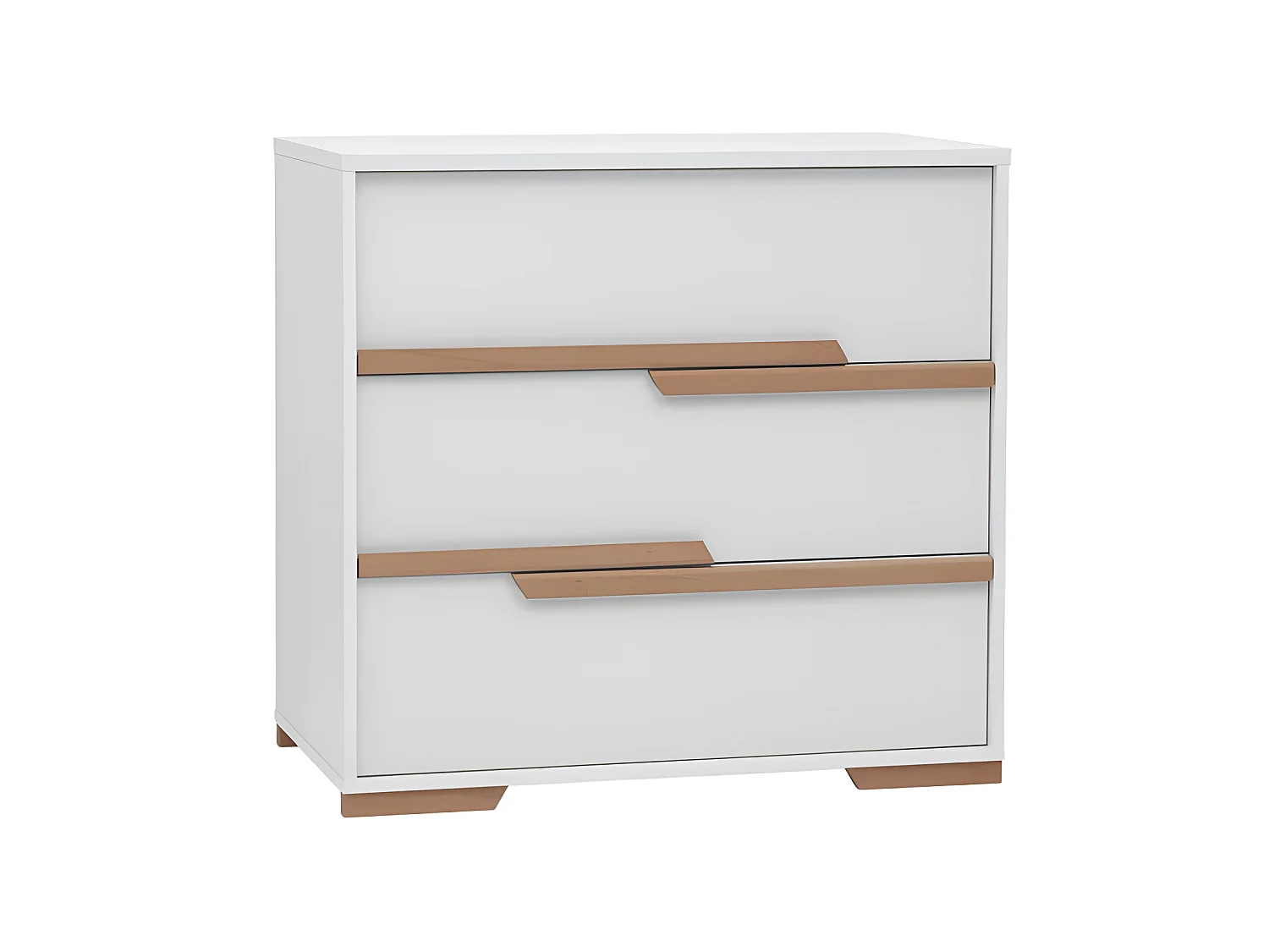 Commode 3 tiroirs Snap Blanc et bois