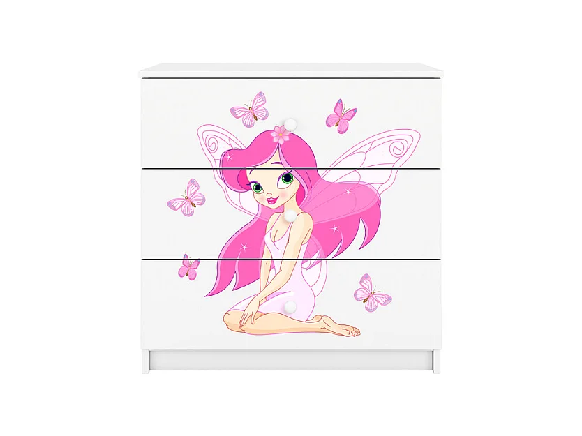 Kocot Kids Babydream Commode met 3 laden De Vlinder Fee - Wit